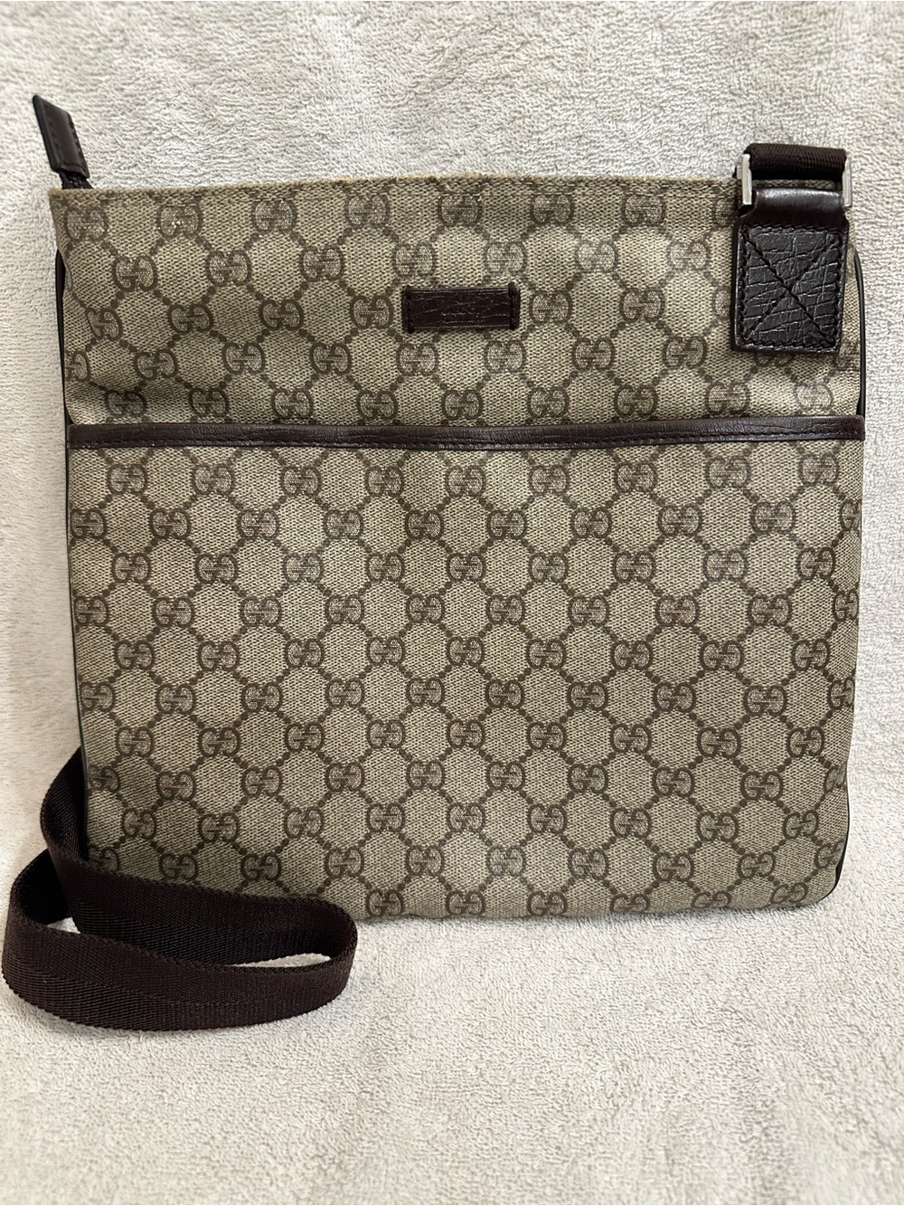Gucci Beige/Brown GG Coated Canvas Messenger Bag